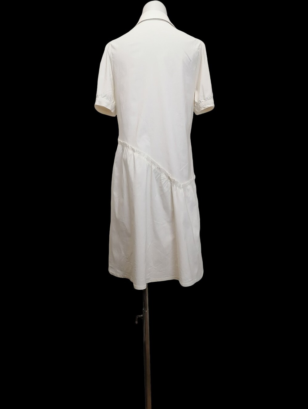 🌻🌻Lightweight Blanchedalmond Button-Down Tiered Shirt Dress - Picture 4 of 6